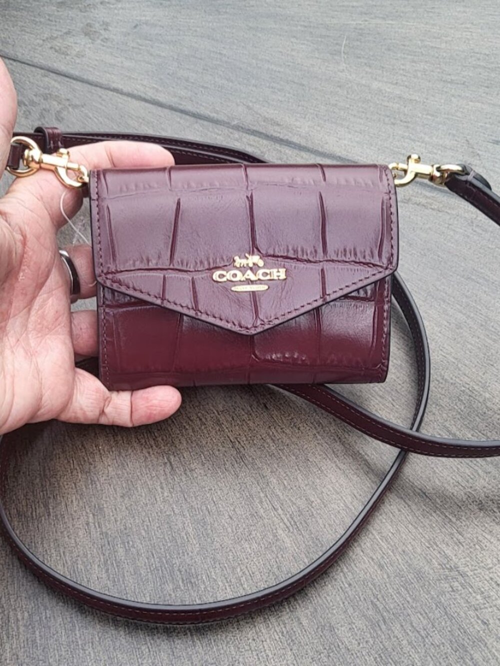 Coach Mini Envelope Wallet With Strap Style #CU175 With Coach Dust Bag - Picture 3 of 13